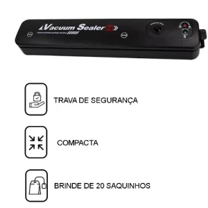 Máquina De Selar A Vácuo Alimentos Residencial Saco Plástico - Imagem 1
