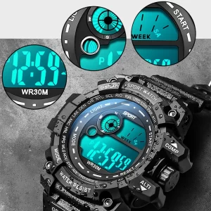 Relógio Masculino Digital Sport Militar - Resistente ao Choque e À Prova D'água - Imagem 2