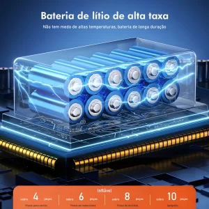 Compressor de Ar Portátil Digital - Calibrador Sem Fio para Carro, Moto e Bike - Imagem 5