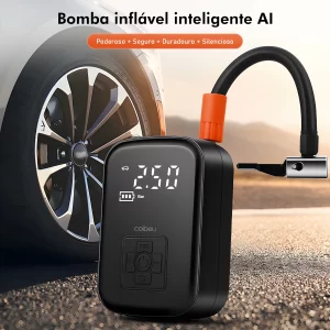 Compressor de Ar Portátil Digital - Calibrador Sem Fio para Carro, Moto e Bike - Imagem 1