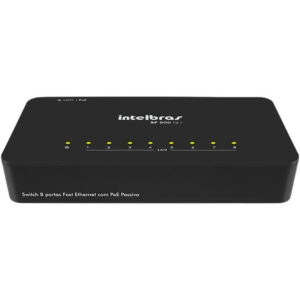 Switch 8 Portas Fast Ethernet SF 800 Q+ Preto Intelbras - Imagem 1