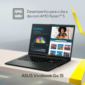 Notebook ASUS Vivobook Go 15 E1504 AMD RYZEN 5 7520U 8GB Ram 256GB SSD Linux KeepOS 15,6” FHD Black E1504FA-NJ731 - Imagem 4