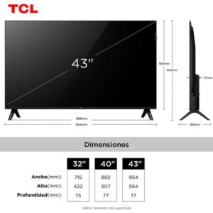 TV 43" TCL Full HD QLED 43S5K Google TV 2 HDMI - Imagem 4