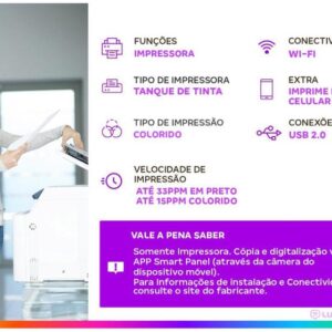 Impressora Epson Ecotank L1250 Tanque de Tinta Wi-Fi USB - Imagem 3
