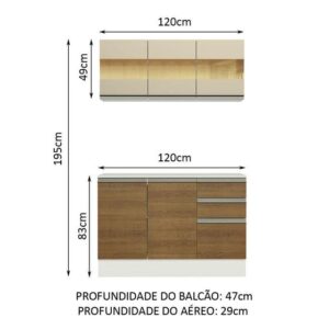 Armário de Cozinha Compacta 100% MDF 120 cm Smart Madesa 01 - Imagem 3