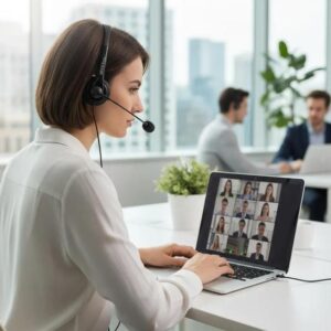 Fone De Ouvido Com Microfone Usb Headset Call Center Telemarketing Mixer HD30 Preto - Imagem 4