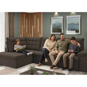 Sofá de Canto 6 Lugares Retrátil Reclinável Suede Veludo Dallas Flexforma Estofados - Imagem 2