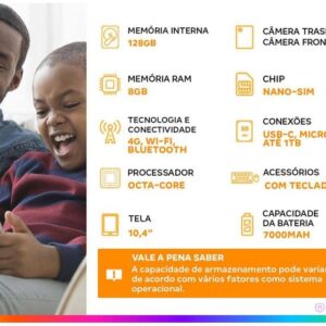 Tablet Vaio TL10 com Teclado de Conexão Inteligente 10,4" 128GB 8GB RAM Android 13 Octa-Core Wi-Fi 4G - Imagem 2