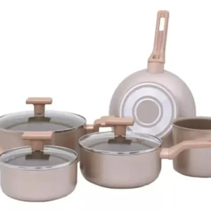 Conjunto De Panelas Sartin Champagne 5 Peças Cerâmica Mimo Style - Imagem 1
