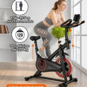 Bike Ergometrica Spinning Bicicleta Ergometrica Profissional 6kg inercia 120kg Profissional Apartamento Silenciosa - BS Fitness - Imagem 4