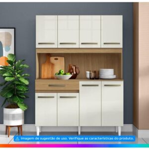 Armário de Cozinha Compacta Aramóveis Cleo 8 Portas - Imagem 4
