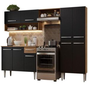 Armário de Cozinha Compacta Rustic/Preto Emilly Pop Madesa XA - Imagem 2