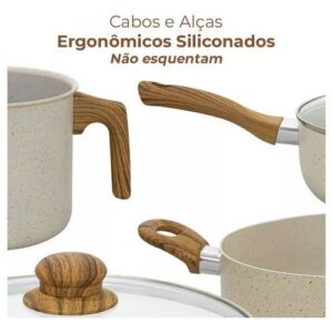 Jogo de Panelas Revestimento Cerâmica Casambiente 8 Peças Sahara - Imagem 3