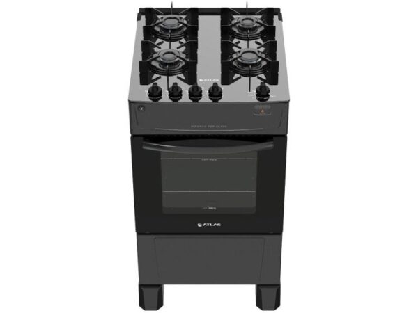 Fogão 4 Bocas Com Mesa de Vidro Atlas Mônaco Top Glass Bivolt