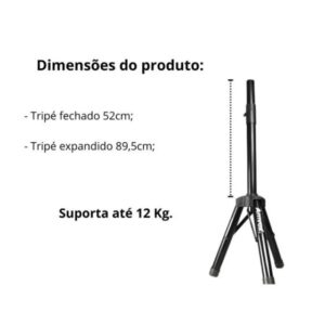 Tripé Caixa de Som Amvox ATP 001 Com Regulamento de Altura em metal - Imagem 3