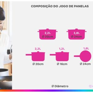 Jogo de Panelas Brinox Mocha Mousse 5 Peças Optima Ceramic Life - Imagem 3