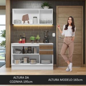 Armário de Cozinha Compacta 100% MDF 120 cm Smart Madesa 01 - Imagem 4