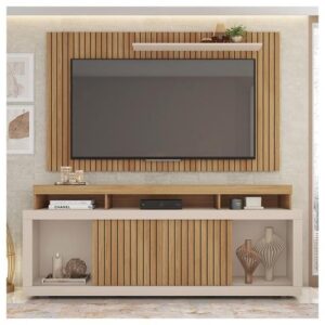 Rack Com Painel Para TV até 65 Polegadas Life Marrom Caemmun - Imagem 3