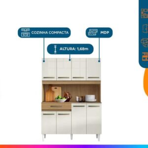 Armário de Cozinha Compacta Aramóveis Cleo 8 Portas - Imagem 2