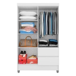 Guarda Roupa Solteiro Bruna 4 Portas Branco FF - A Móveis Arapongas - Imagem 3