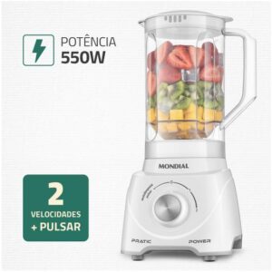 Liquidificador Mondial Pratic Power L-97-W 2 Velocidades + Pulsar 550W Branco - Imagem 2