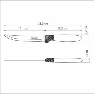 Conjunto De Facas Para Churrasco Tramontina Ipanema Com Lâminas Em Aço Inox E Cabos De Polipropileno Branco 3 Peças - Imagem 2