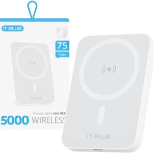 Power Bank Indução 5.000mAh Turbo, Carregador Portátil Magnético, Carregamento Ultra Rápido, Leve e Compacto, Compatível Com Todo Celular Com Carregamento Mag - Linha Premium - Branco - Imagem 1