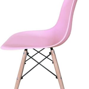 Cadeiras Charles Eames Eiffel em Polipropileno Com Pés De Madeira, Versátil, Elegante para Sala De Jantar Cozinha, e Bar, na Cor Rosa - Imagem 4