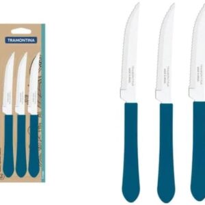 Conjunto Facas Churrasco Inox 3pcs Leme Azul Tramontina - Imagem 2