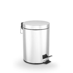 Lixeira Redonda Powermaid com Pedal Emborrachado, Aço Inox, 3 litros - Imagem 3