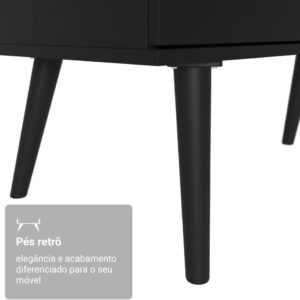 Escrivaninha Em L Mesa Para Computador Gamer 3 Gavetas Preto Lisboa Madesa - Imagem 8