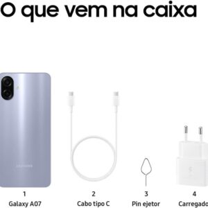 Celular Samsung Galaxy A07 128GB, 4GB, Câm. 50MP, Tela 6.7"- Violeta - Imagem 9