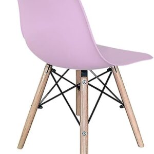 Cadeiras Charles Eames Eiffel em Polipropileno Com Pés De Madeira, Versátil, Elegante para Sala De Jantar Cozinha, e Bar, na Cor Rosa - Imagem 5