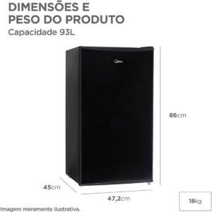 Frigobar Preto 93L Inverter Bivolt Midea - Imagem 3
