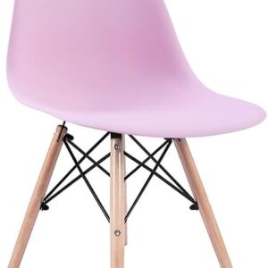 Cadeiras Charles Eames Eiffel em Polipropileno Com Pés De Madeira, Versátil, Elegante para Sala De Jantar Cozinha, e Bar, na Cor Rosa - Imagem 3