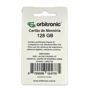 Cartão De Memória 128gb Classe 10 U3 Orbitronic - Imagem 2