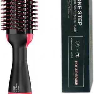 Escova Secadora Modeladora Jimmystore 1000W Íons Anti-Frizz Alisadora 3 em 1 110V Preta - Imagem 6