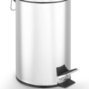 Lixeira Redonda Powermaid com Pedal Emborrachado, Aço Inox, 3 litros - Imagem 5