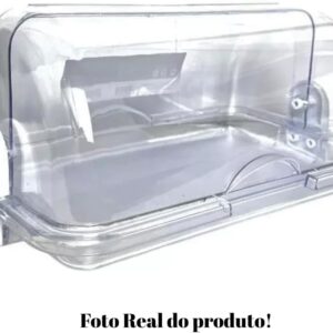Porta Pão com Tampa Basculante - 30 x 20 x 13,5cm Transparente - Material PS Cristal - Imagem 5