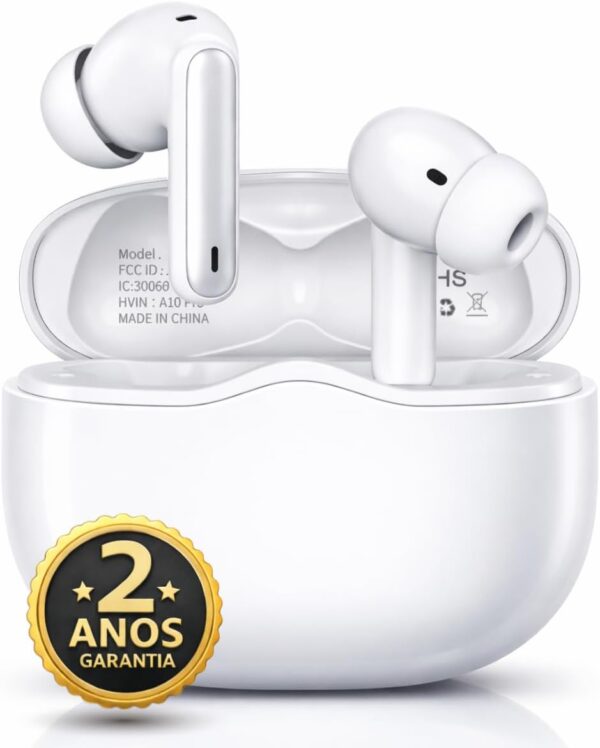 Fone De Ouvido Bluetooh, Sem Fio, Resistente, Compatível Com Todo Celular, Cancelamento Ruído, Bateria Até 16 Horas, Microfone Para Chamadas, Controle Touch, Conecta no Notebook - Linha Premium