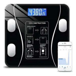 Balança Digital Bioimpedância Corporal Bluetooth até 140 kg com App | Mede Peso, IMC, Gordura, Massa Muscular, Água Corporal e Metabolismo | Smart Scale Inteligente Vidro Temperado - Imagem 1