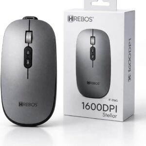 Mouse Sem Fio Bluetooth, Recarregável, Ergonômico, Ultra Fino Bluetooth USB-C DPI Ajustável 1600 Compacto, Silencioso para Notebook, PC, Mac, Trabalho, Escritório, Profissional - Imagem 1