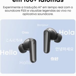 soundcore P20i da Anker, Fone de Ouvido Bluetooth 5.3, Graves Potentes, Drivers de 10mm, 30H de Reprodução, Resistência à Água, 2 Mics IA, Personalização de Som via App, Fone sem fio tws, Preto - Imagem 7