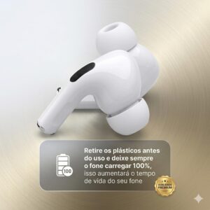 Fone De Ouvido Bluetooh, Sem Fio, Resistente, Compatível Com Todo Celular, Cancelamento Ruído, Bateria Até 16 Horas, Microfone Para Chamadas, Controle Touch, Conecta no Notebook - Linha Premium - Imagem 6