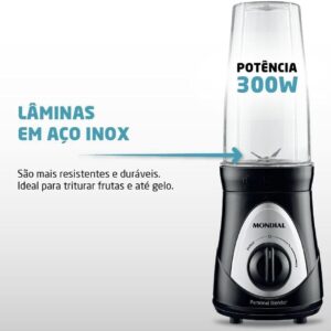 Liquidificador Mondial Personal Blender 300w 127v | Preto, 78670-01 - Imagem 5