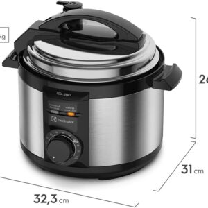 Electrolux Panela pressão elétrica capacidade 3L silenciosa segura 9 travas segurança timer feijão manter aquecido alça antitermica PCE15 inox 220v por Rita Lobo - Imagem 3