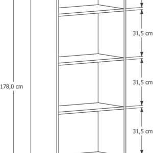 Estante Livreiro Casa JD com 5 nichos, Branco | Multiuso, Organizador - Imagem 2