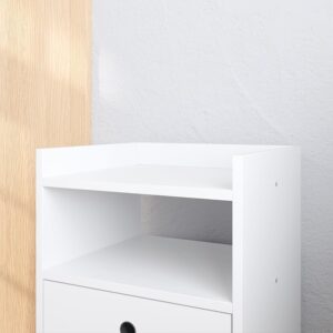 Kit 2 Mesinhas de Cabeceira Retrô Jogo Mesa Canto Lateral Cama Gavetas Nicho Decorativo Aparador Quarto Casal Dream - RPM (BRANCO) - Imagem 5