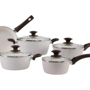 Jogo de Panelas Brinox Cerâmico de Alumínio Vanilla 5 Peças Optima Essentials Ceramic Life - Imagem 1