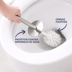 【Cozena】Kit Lixeira Inox e Escova Sanitária com Pedal e Balde Interno – 5L | Design Moderno e Elegante para Banheiro e Cozinha - Imagem 8